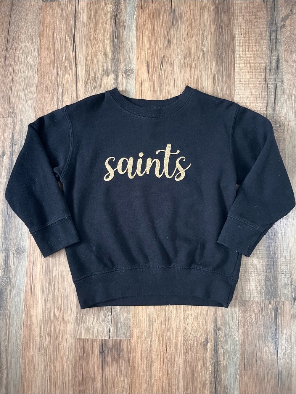 Rabbit Skins Black Crewneck Sweatshirt with Teal Tag